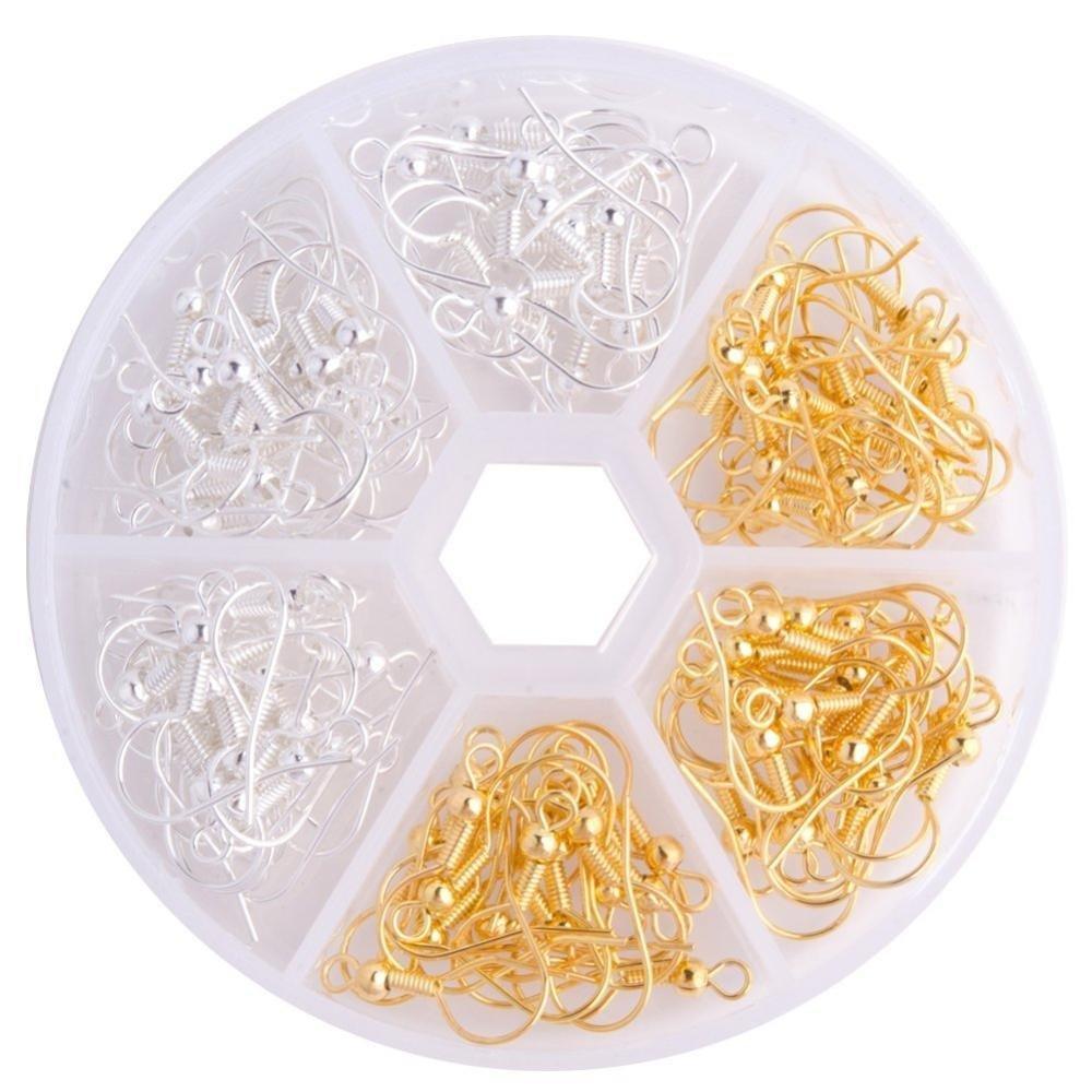 Örhängeskrokar Guldpläterade & Silverpläterade Nickelfria, 1 Box (120st)