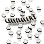 Strassrondeller 6mm Svart strass Silverpläterade, 20-pack