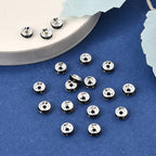 Strassrondeller 6mm Svart strass Silverpläterade, 20-pack