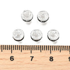 Strassrondeller 6mm Svart strass Silverpläterade, 20-pack