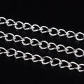 Tvinnad kedja Twisted chain 5×3,5×0,8mm Silverplätering, 1 meter