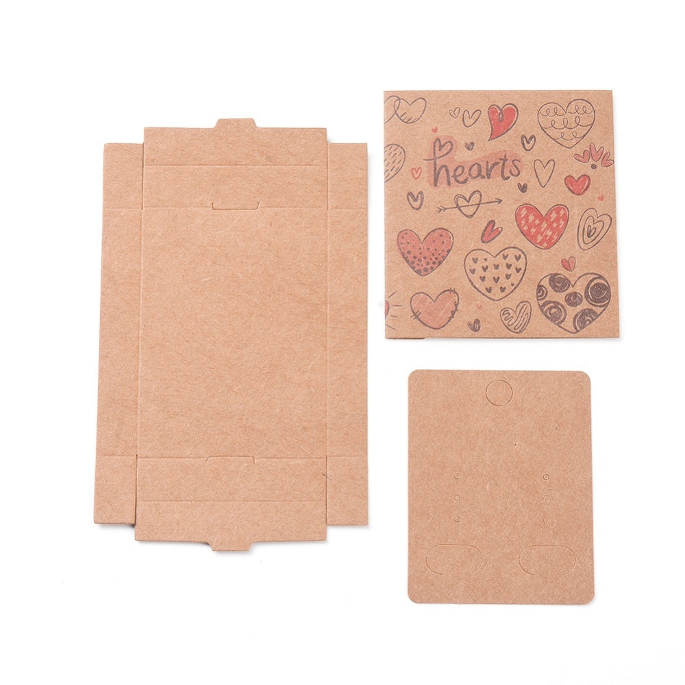 Boxar Smyckeskort Displaykort 7,3x5,4cm Hjärtmönster, 6-pack