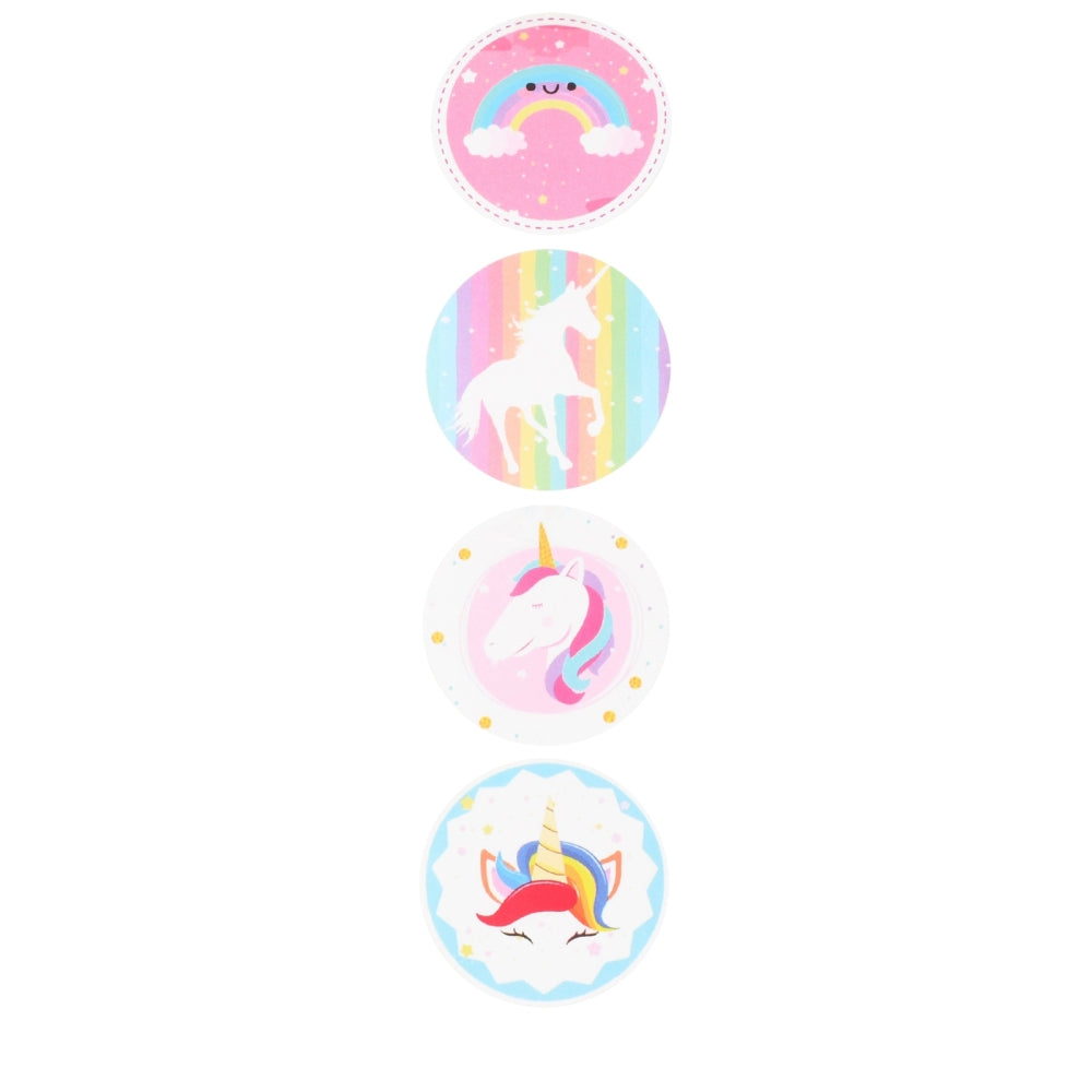Klistermärken 2,5cm Enhörning Häst Pastellfärger, 48st