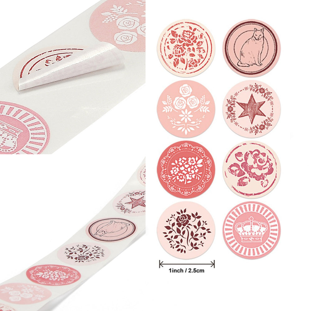 Klistermärken 2,5cm Rosa sobra Blommor, 48st