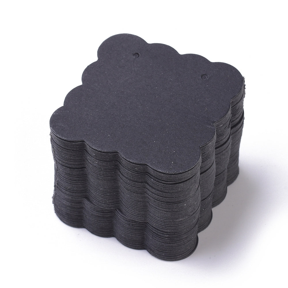 Smyckeskort Displaykort 50x51mm Svarta utan tryck, 10-pack