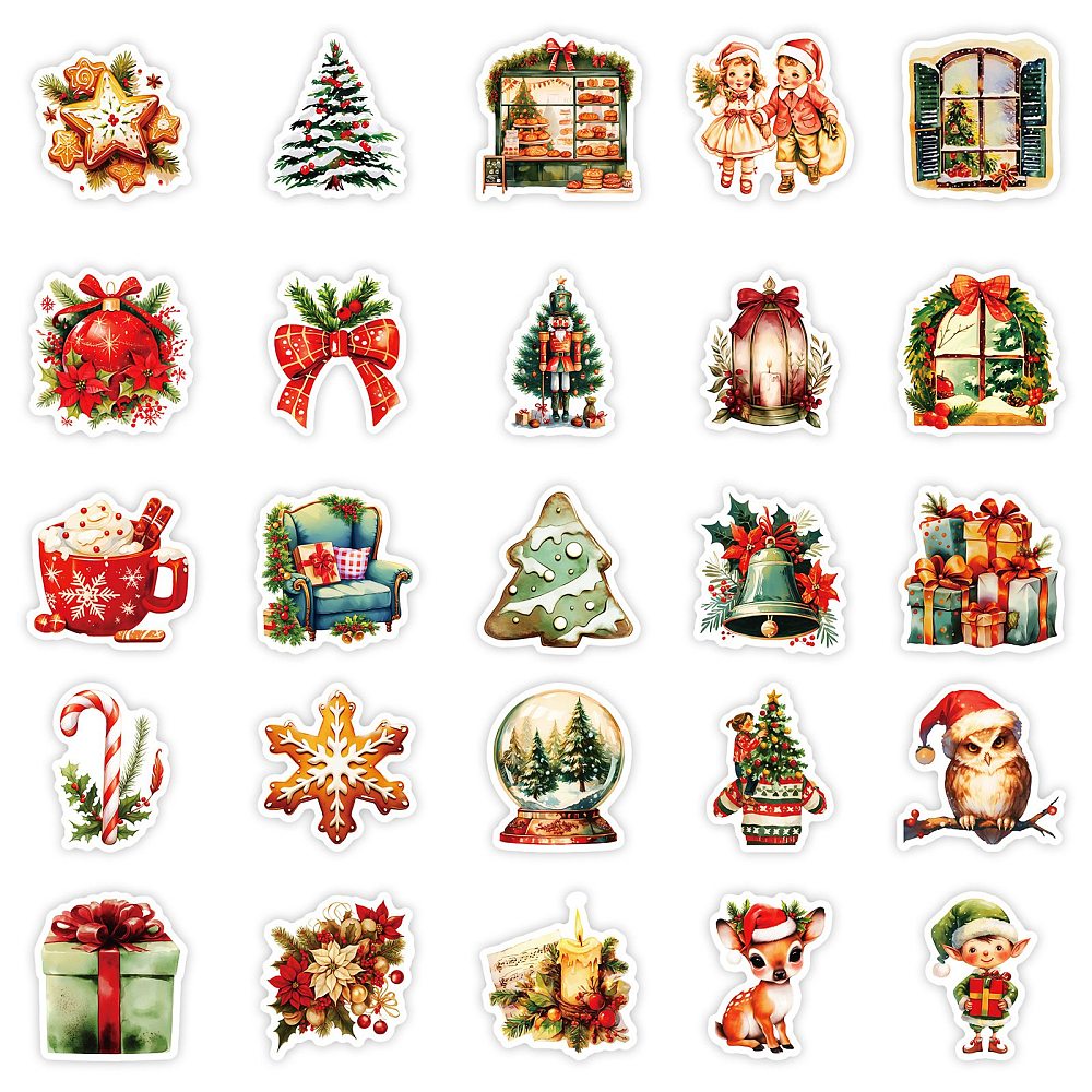 Klistermärken Vackra Julmotiv, 50st olika motiv
