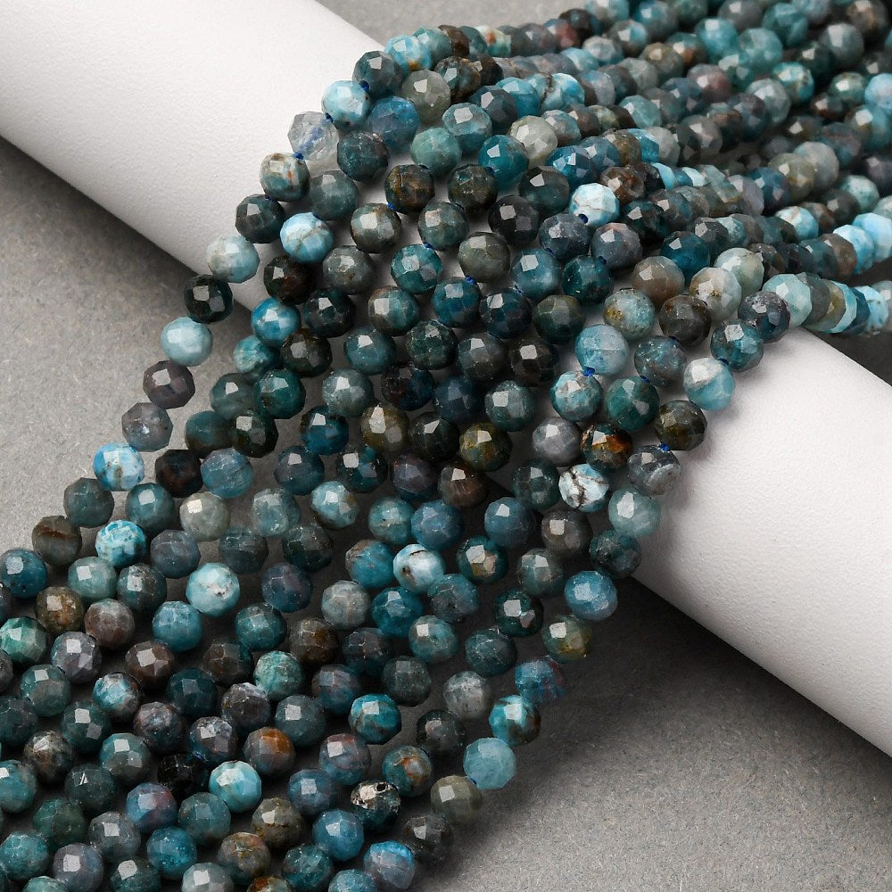 Facetterade Apatit 4mm Naturliga Ädelstenar, 1 sträng (ca 38cm)