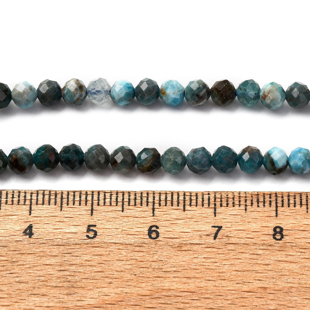 Facetterade Apatit 4mm Naturliga Ädelstenar, 1 sträng (ca 38cm)