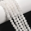 Vit Jade 6mm Naturliga Ädelstenar, 1 sträng (ca 38cm)