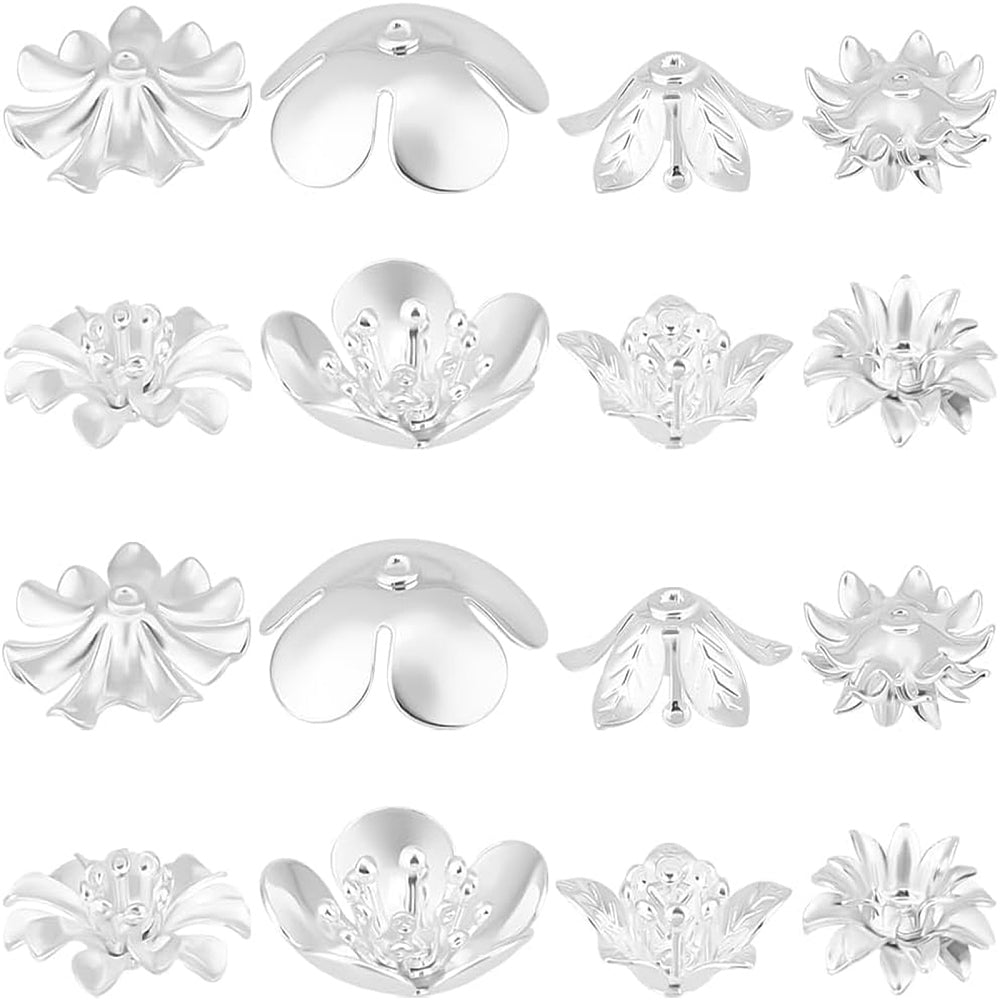Pärlhattar Blompistiller Pläterade med äkta 925 Sterlingsilver, 8-pack