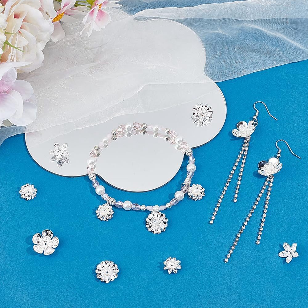Pärlhattar Blompistiller Pläterade med äkta 925 Sterlingsilver, 8-pack