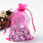 Organzapåsar 15x10cm Rödviolett, 10-pack