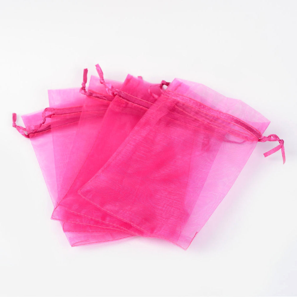 Organzapåsar 15x10cm Rödviolett, 10-pack
