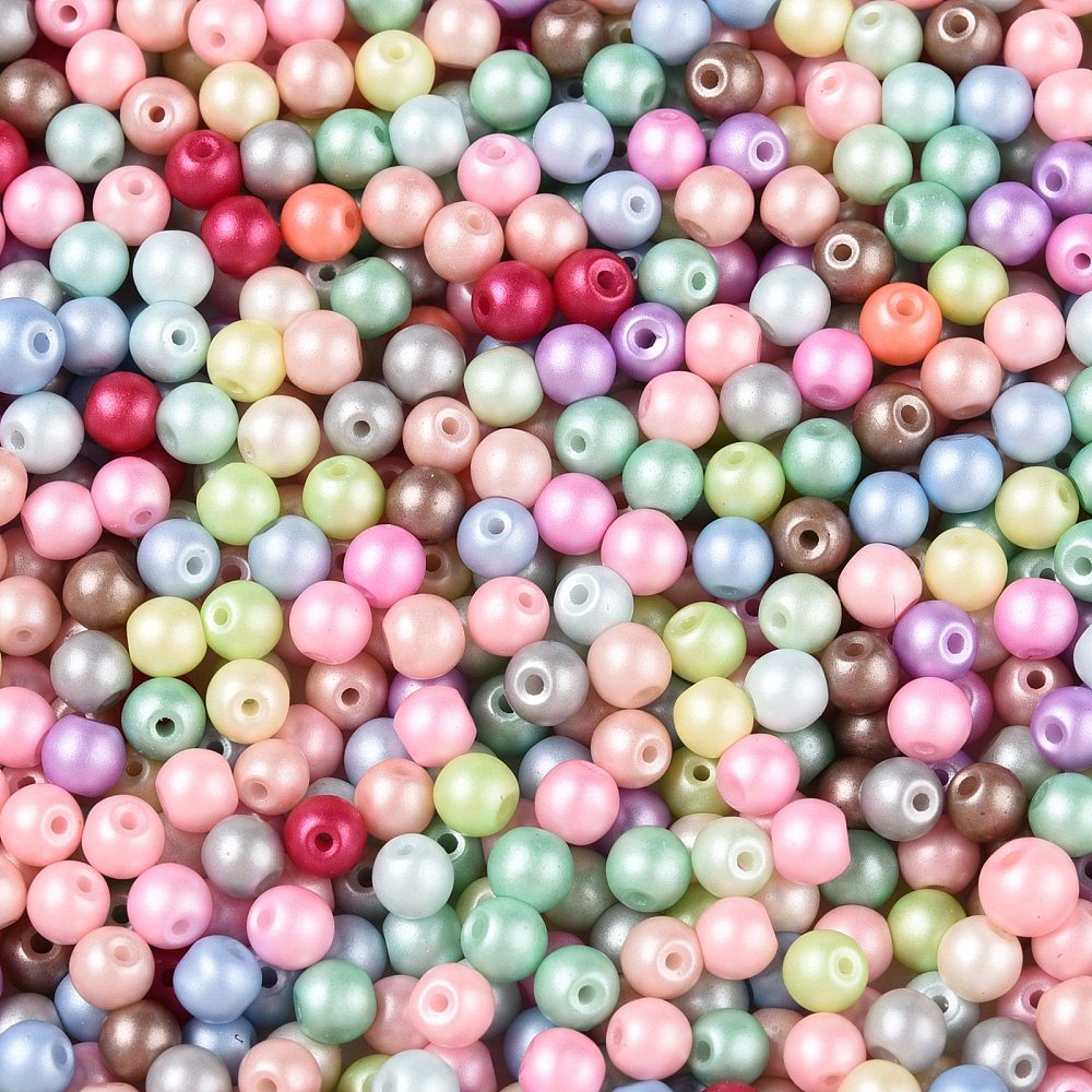 Seed Beads 4mm (6/0) Mixade pastellfärger Opaque, 30 gram