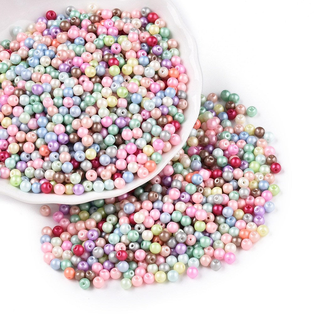 Seed Beads 4mm (6/0) Mixade pastellfärger Opaque, 30 gram