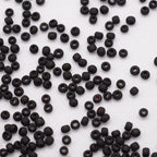 Seed Beads 3,6-4mm (6/0) Svarta Frostade Opaque, 30 gram (ca 350st)