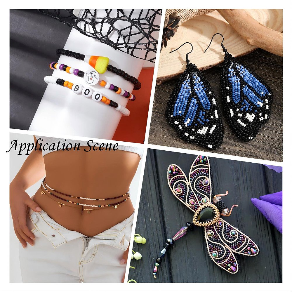 Seed Beads 3,6-4mm (6/0) Svarta Frostade Opaque, 30 gram (ca 350st)