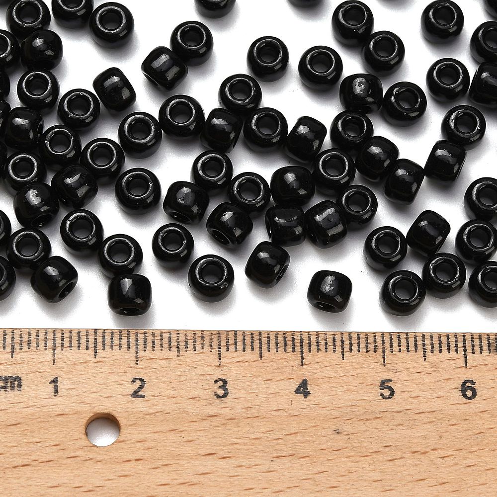 TOHO Japanska Seed Beads 5,5mm (3/0) Svart Opaque Jet, 60st + 10ml Glasburk