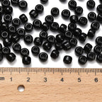 TOHO Japanska Seed Beads 5,5mm (3/0) Svart Opaque Jet, 60st + 10ml Glasburk