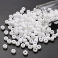 TOHO Japanska Seed Beads 5,5mm (3/0) Vita Opaque White, 60st + 10ml Glasburk