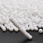 TOHO Japanska Seed Beads 5,5mm (3/0) Vita Opaque White, 60st + 10ml Glasburk