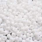 TOHO Japanska Seed Beads 5,5mm (3/0) Vita Opaque White, 60st + 10ml Glasburk