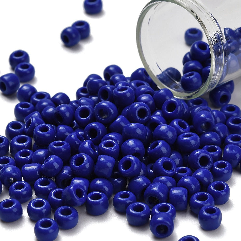 TOHO Japanska Seed Beads 5,5mm (3/0) Blåa Opaque Navy Blue, 60st + 10ml Glasburk