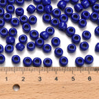TOHO Japanska Seed Beads 5,5mm (3/0) Blåa Opaque Navy Blue, 60st + 10ml Glasburk