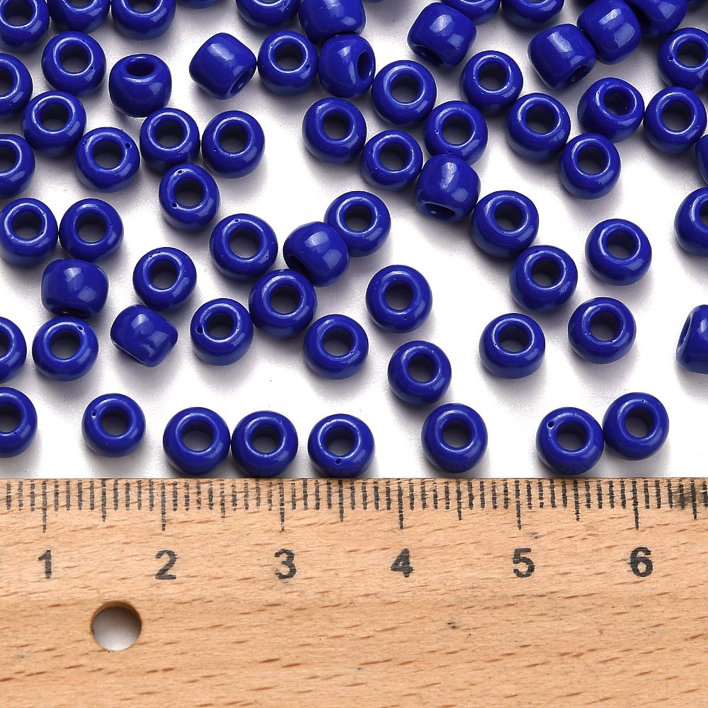 TOHO Japanska Seed Beads 5,5mm (3/0) Blåa Opaque Navy Blue, 60st + 10ml Glasburk