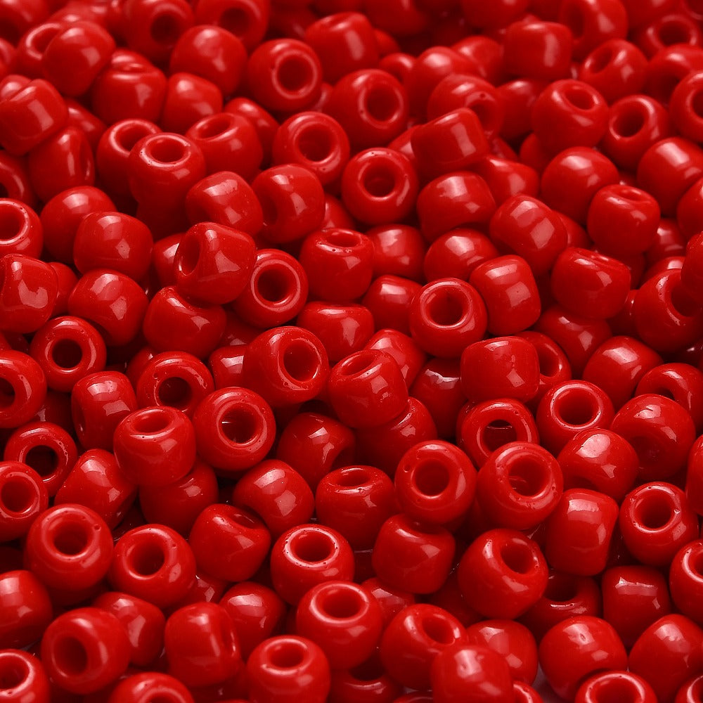 TOHO Japanska Seed Beads 5,5mm (3/0) Röd Opaque Cherry, 60st + 10ml Glasburk