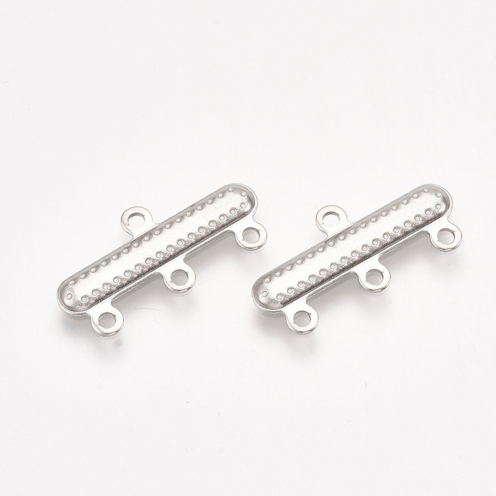 Connector 3-radig Rektangulär Länk i Rostfritt stål Nickelfri, 6-pack