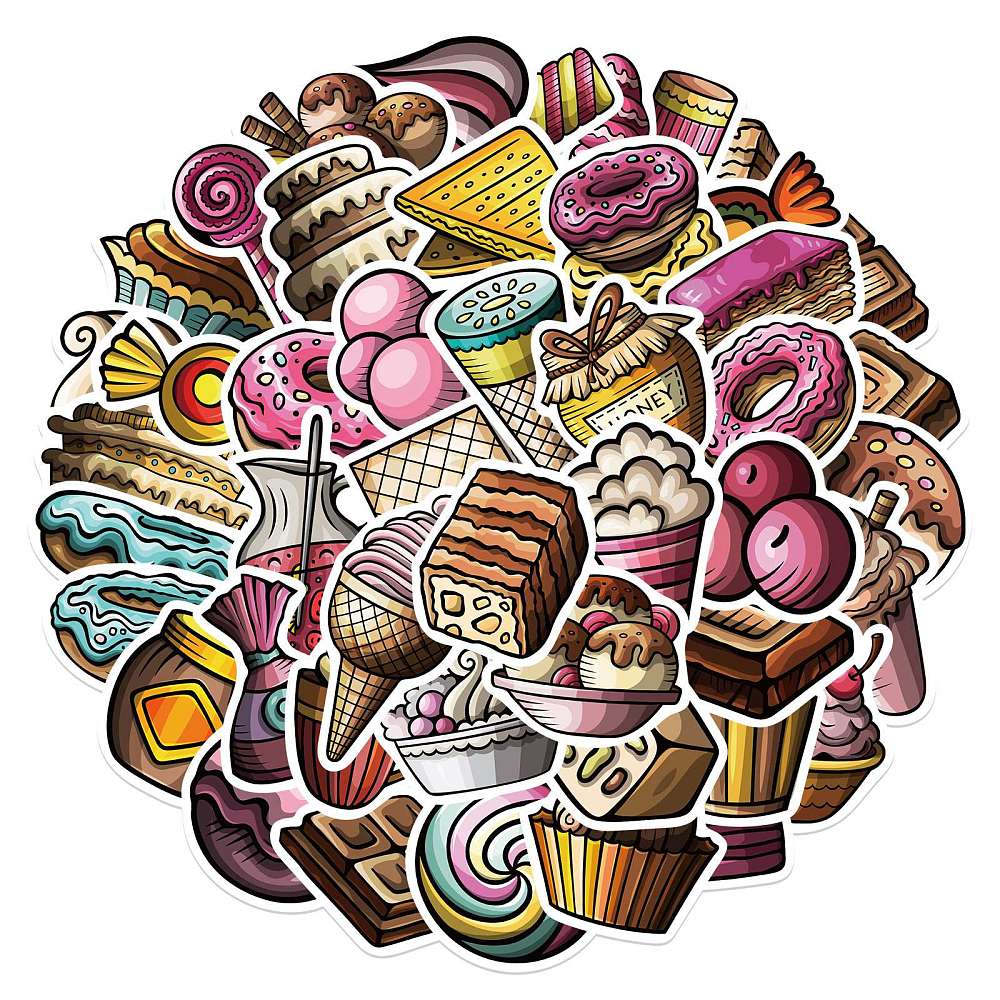 Klistermärken Matbilder Desserter Japaninspirerat, 50st olika motiv