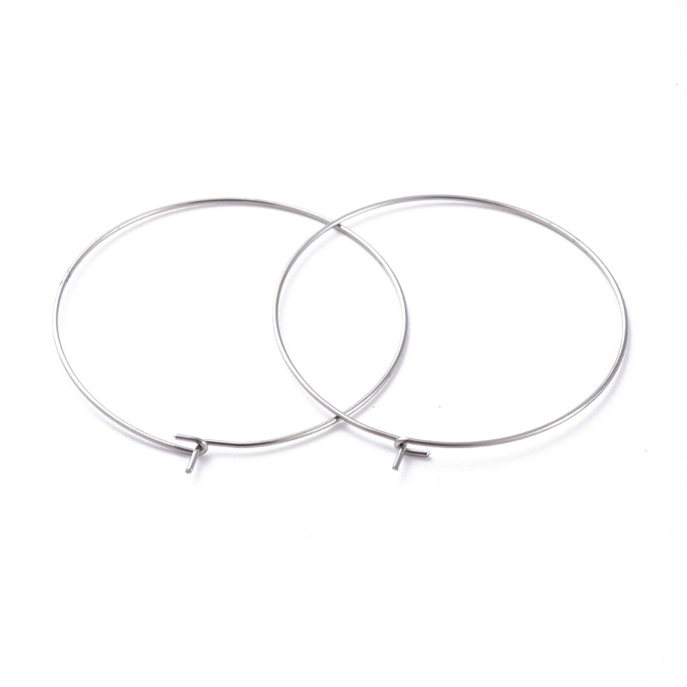 Hoops Creolörhängen 40mm Rostfritt Stål Nickelfria, 6-pack