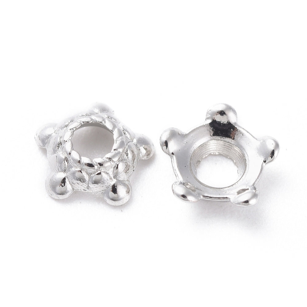 Pärlhattar 6mm Platinapläterade, 40-pack