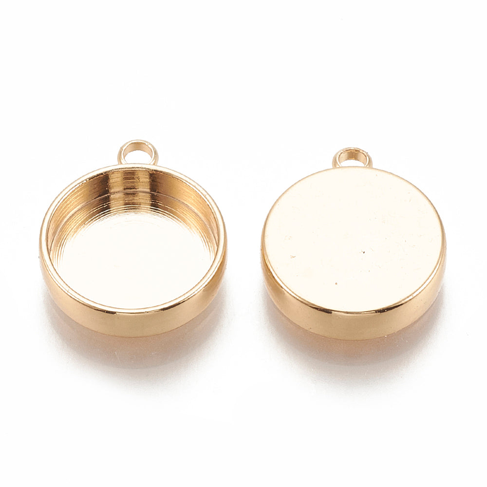Ramberlock Cabochon-hänge för 10mm flatbacks 18K Guldpläterad, 1st