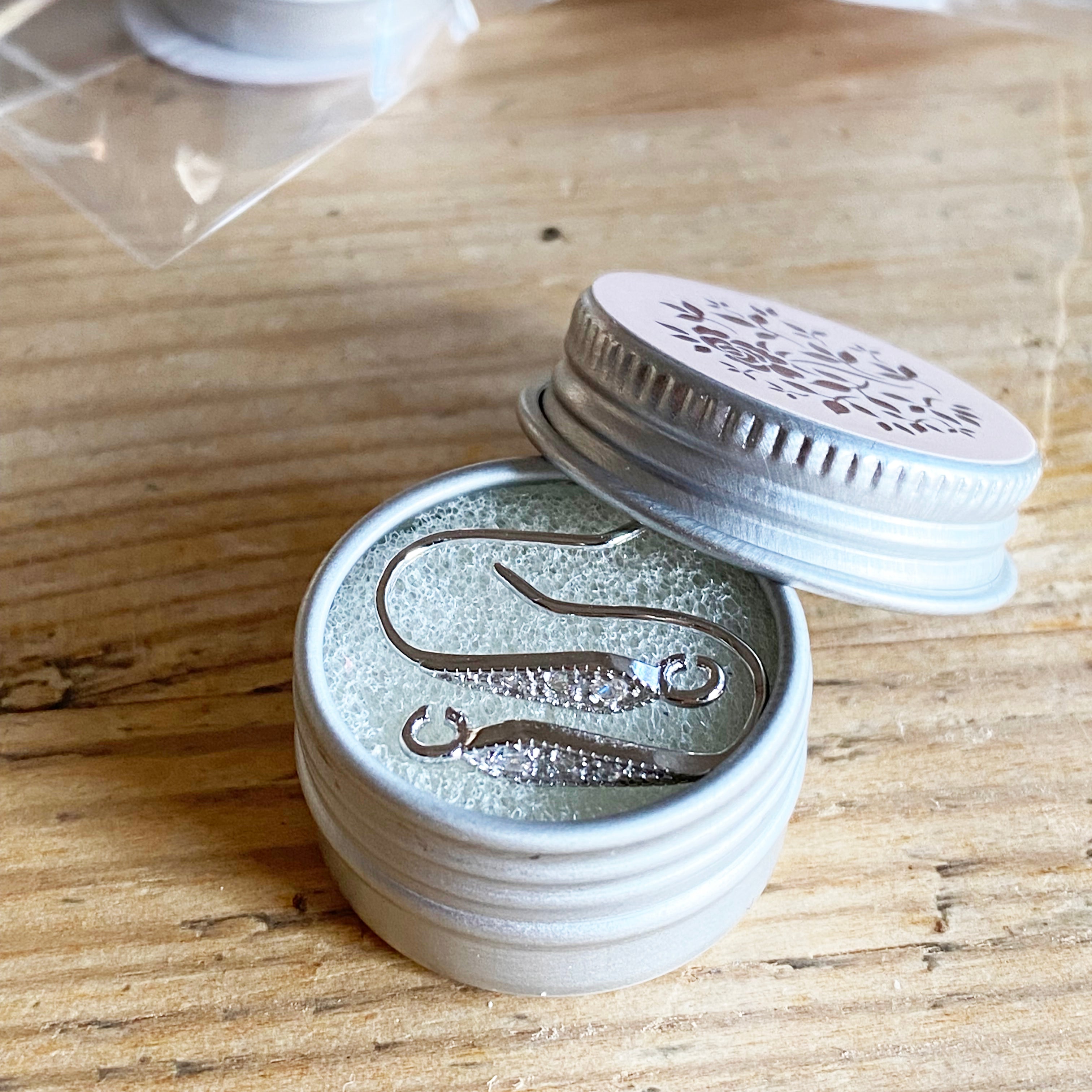 Örhängeskrokar Cubic Zirconia äkta 925 Sterling Silver 17x3mm Nickelfri, 1 par