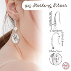 Örhängeskrokar Cubic Zirconia äkta 925 Sterling Silver 17x3mm Nickelfri, 1 par