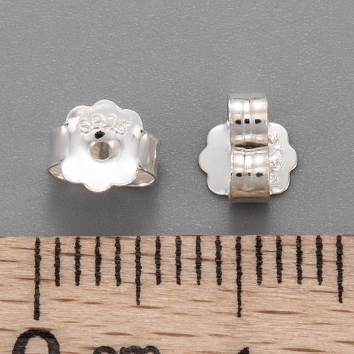 Bakstycken i äkta 925 Sterlingsilver 6x5mm, 1 par