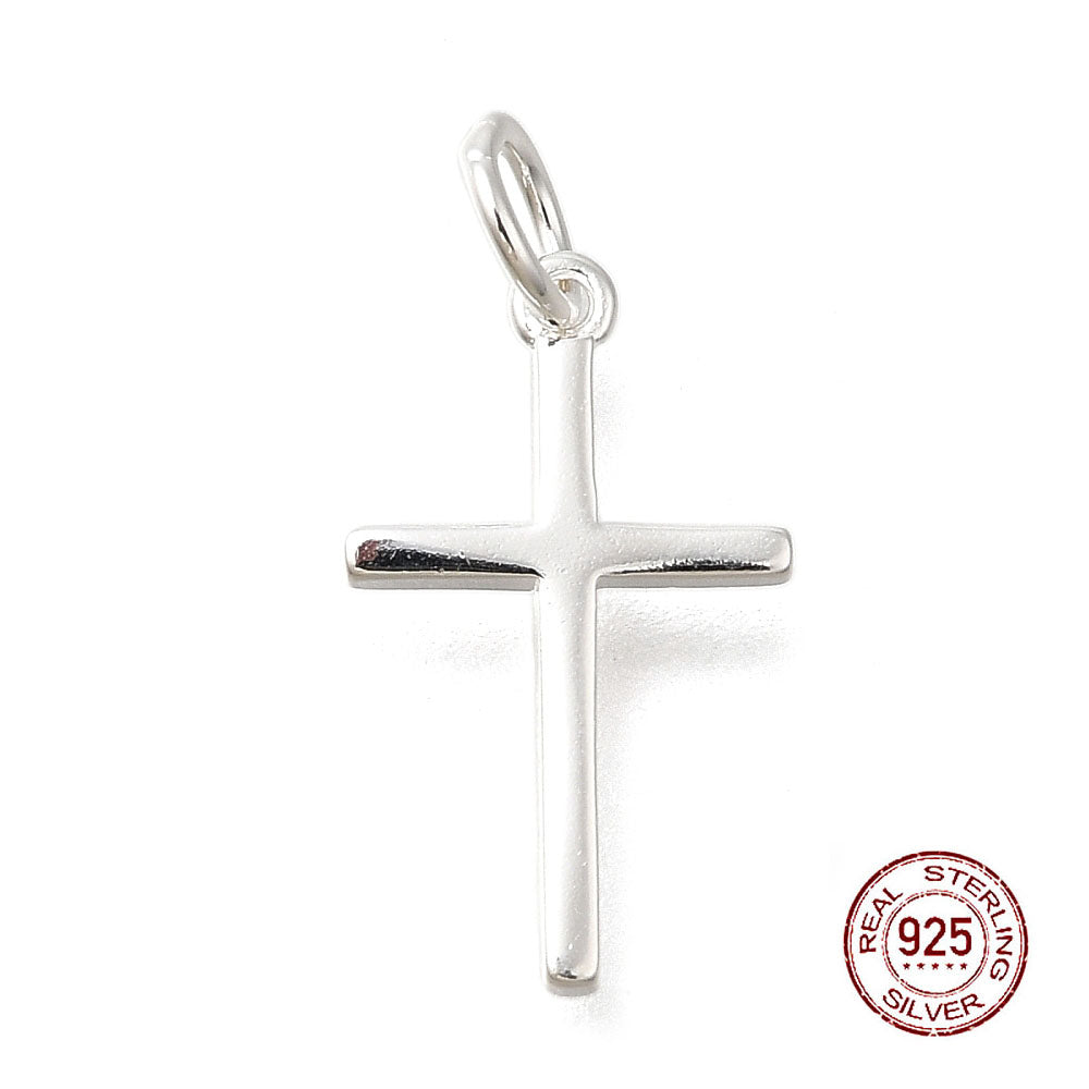 Berlock Hänge Äkta 925 Sterling Silver Kors 16x9,5mm Nickelfri, 1st