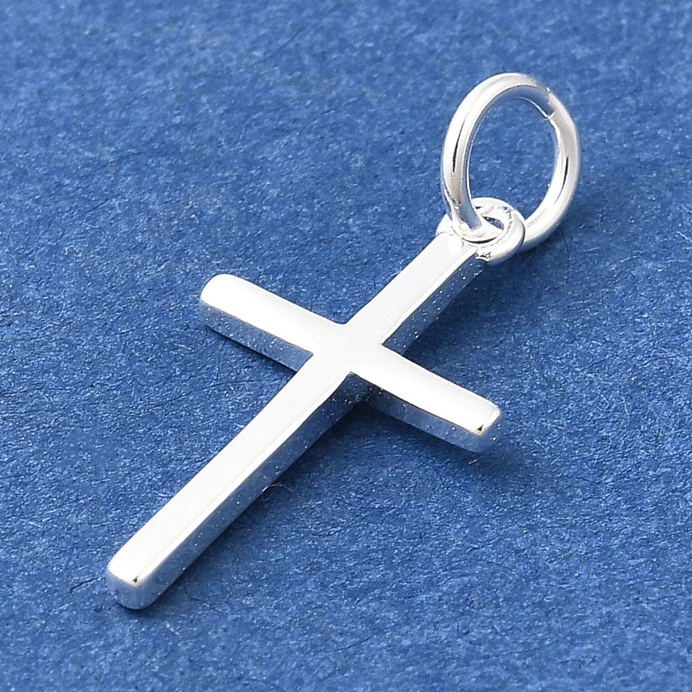 Berlock Hänge Äkta 925 Sterling Silver Kors 16x9,5mm Nickelfri, 1st