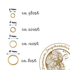 Bindringar sorterade 4-10mm Guldpläterade Nickelfria, 1 Box (ca 780st)