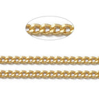 Diamantfasetterad Curb Chain 2mm Tvinnad Mässingskedja Guldfärgad Nickelfri, 2 meter