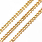 Diamantfasetterad Curb Chain 2mm Tvinnad Mässingskedja Guldfärgad Nickelfri, 2 meter