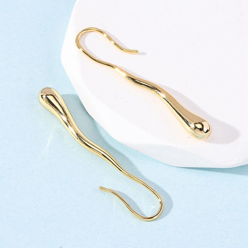 Tårformade hängörhängen 42,5mm i Mässing 18K Guldpläterade Nickelfria, 1 par