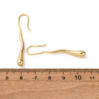 Tårformade hängörhängen 42,5mm i Mässing 18K Guldpläterade Nickelfria, 1 par