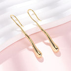 Tårformade hängörhängen 42,5mm i Mässing 18K Guldpläterade Nickelfria, 1 par