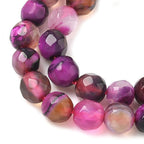 Fasetterade Agatpärlor 4mm Fuchsia Naturliga Ädelstenar, 1 sträng (ca 36cm)