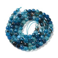 Fasetterade Agatpärlor 4mm Blåa Naturliga Ädelstenar, 1 sträng (ca 36cm)
