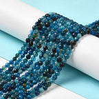 Fasetterade Agatpärlor 4mm Blåa Naturliga Ädelstenar, 1 sträng (ca 36cm)