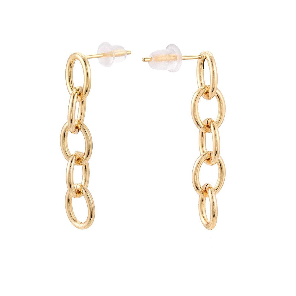 Dinglande Örhängen Kedja Mässing 18K Guldpläterade Nickelfria, 1 par